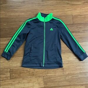 NEW ADIDAS track jacket full zip Gray/Green sz 7